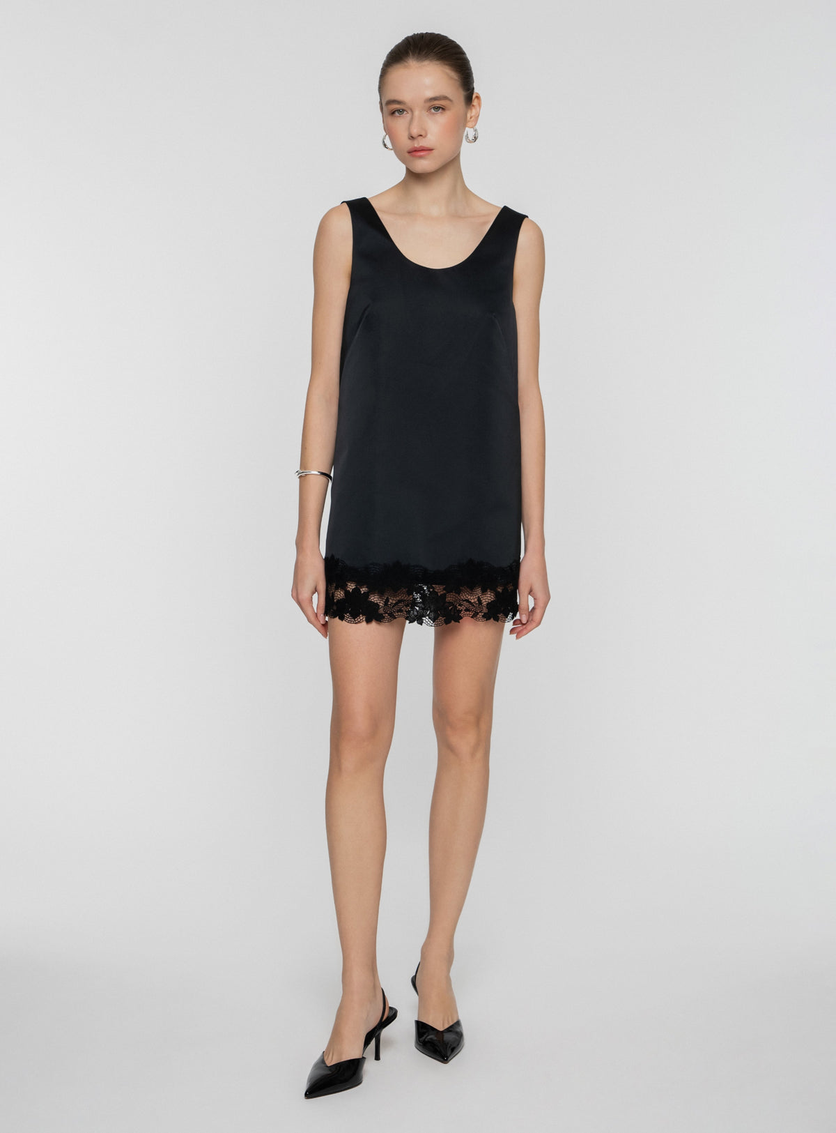 Dress with lace on bottom