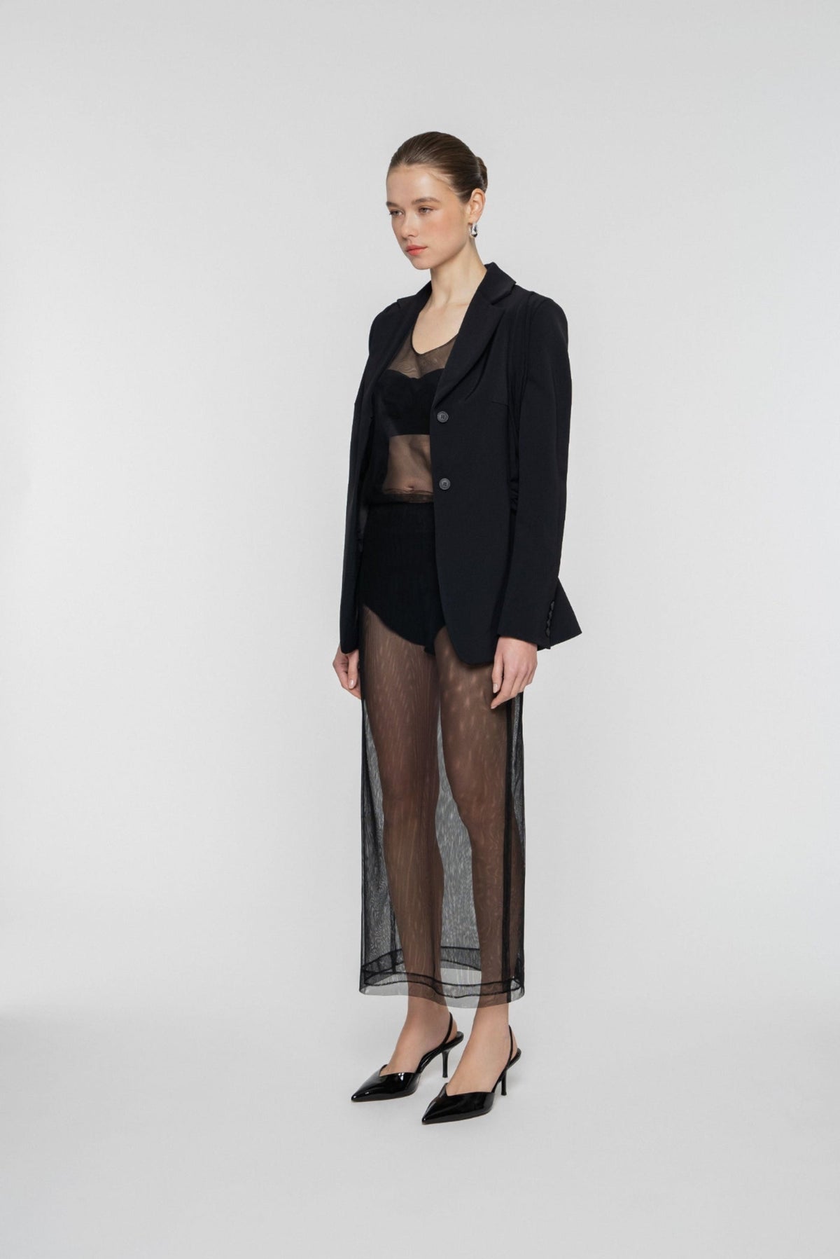 Two Buttons Jacket in Stretch Cady