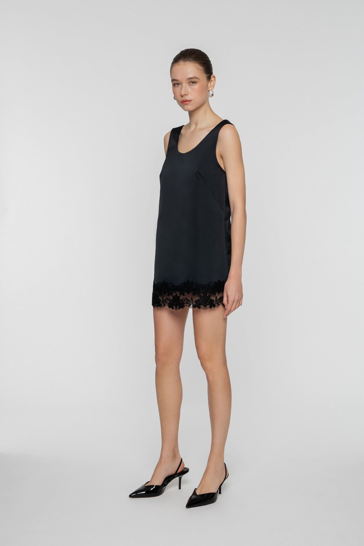 Dress with lace on bottom