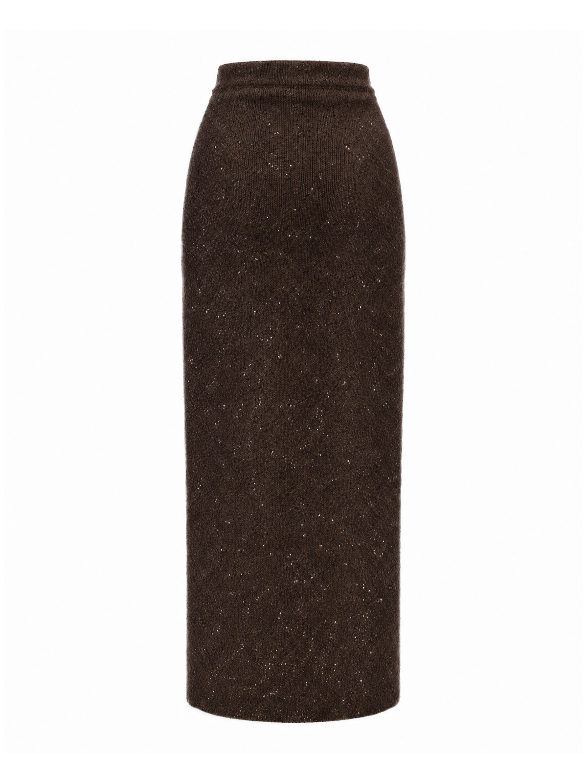 CHARIS Long Skirt with Slit Brown