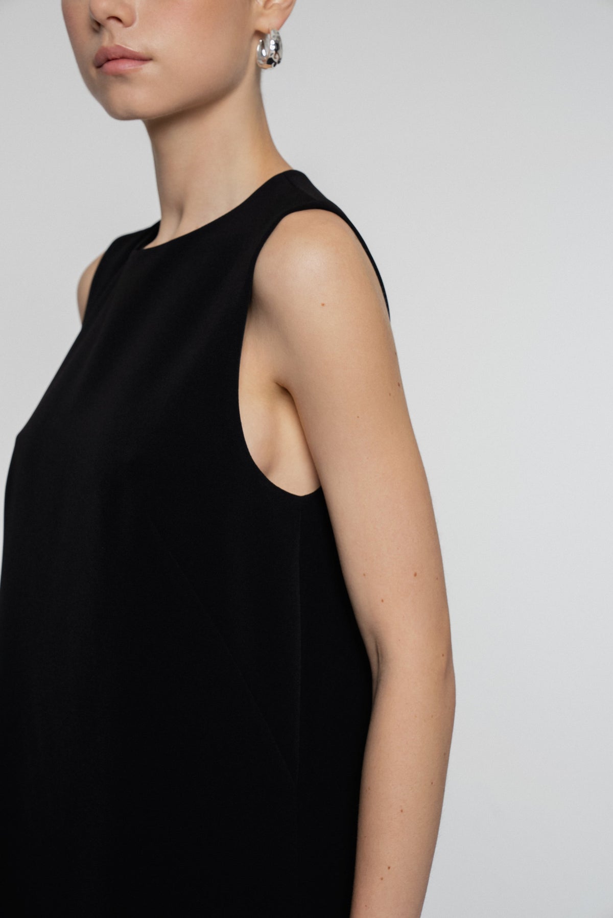 Round Neck Dress Cady Stretch