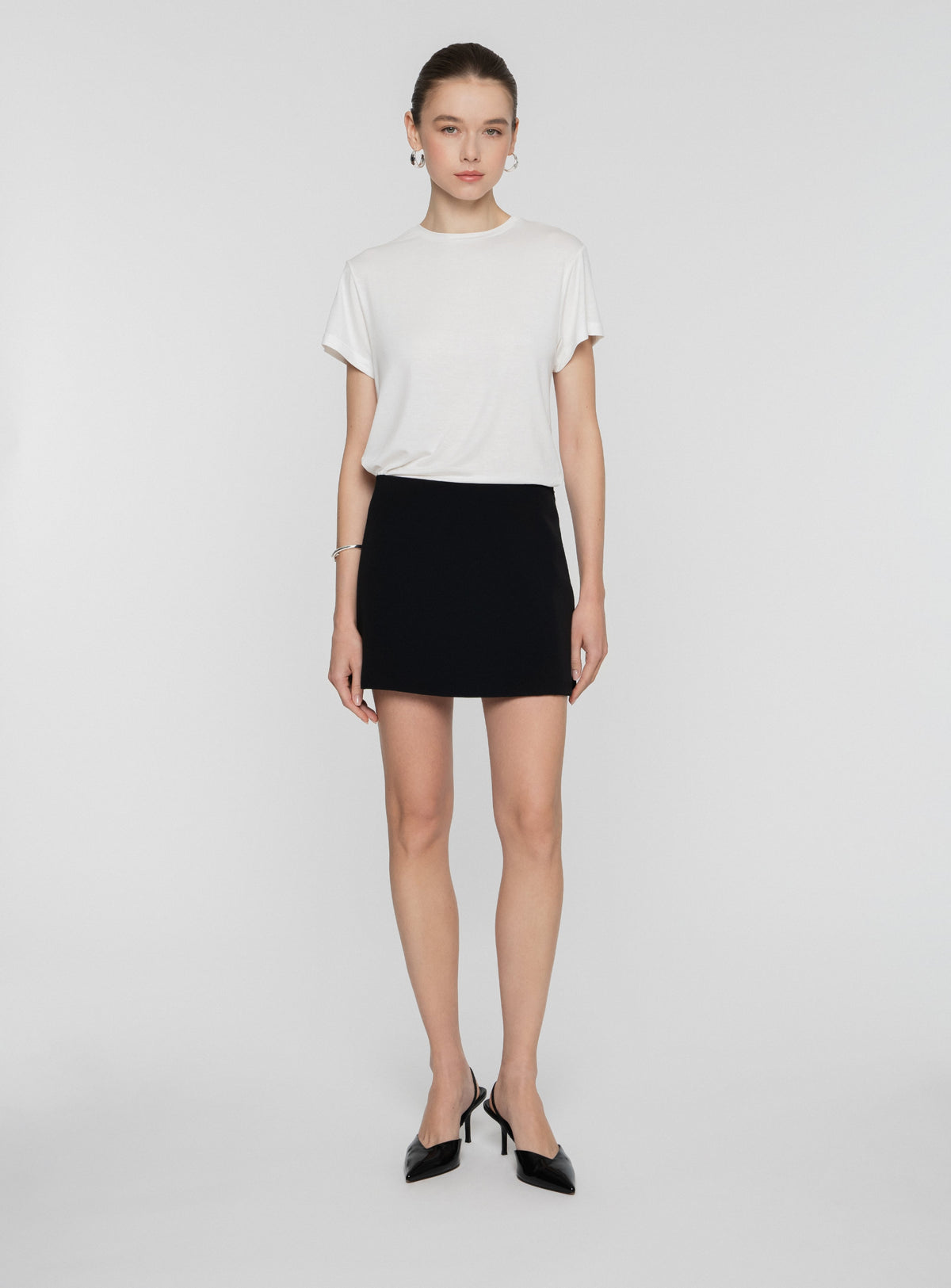 Mini Skirt in Cady Stretch