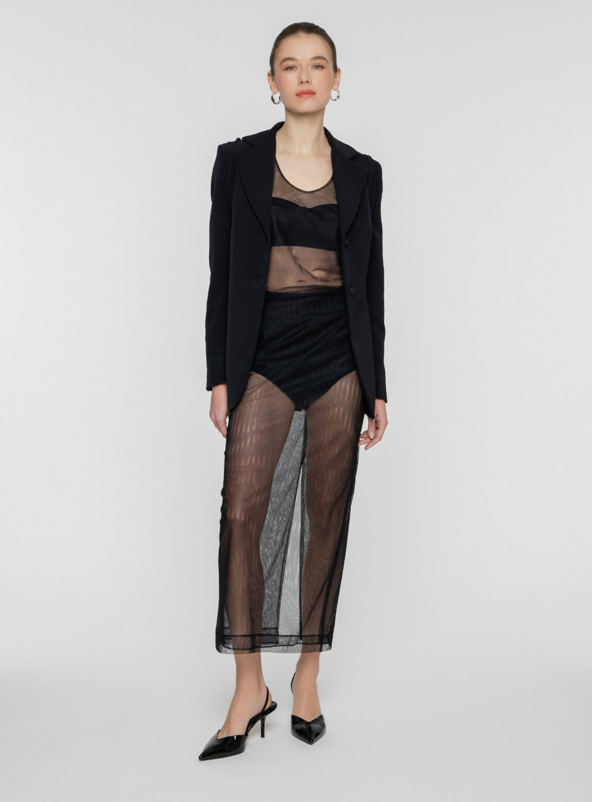 Two Buttons Jacket in Stretch Cady