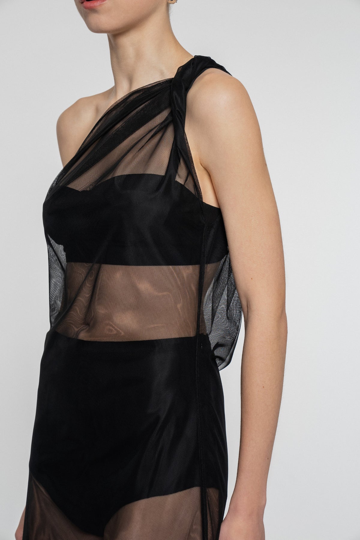 One-Shoulder Dress in Tulle