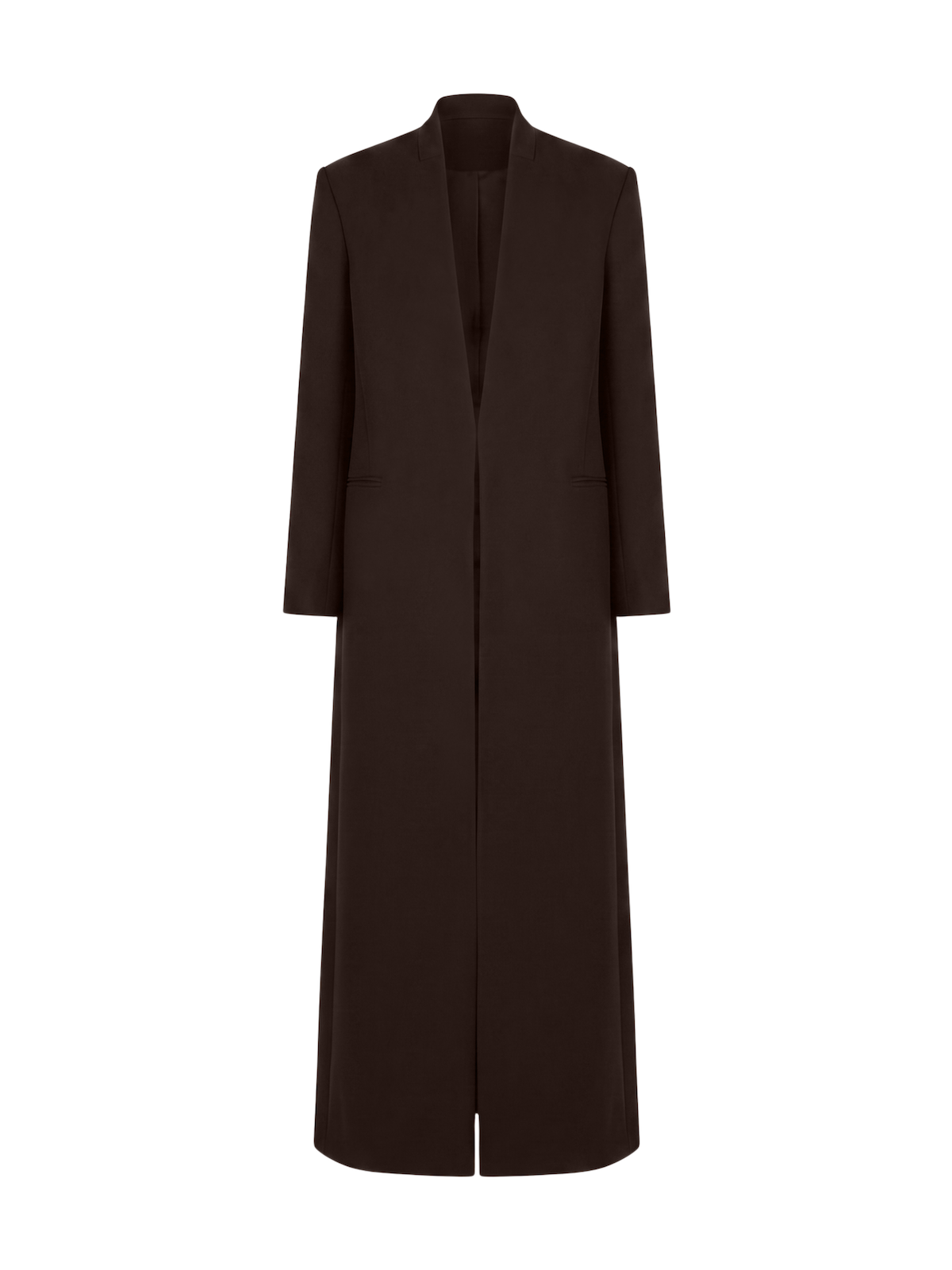 HANY Neckless Long Coat Brown