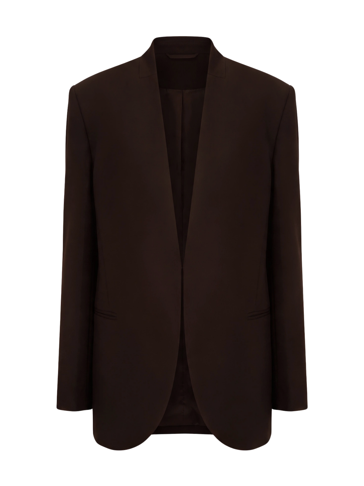 HANNIE Neckless Jacket Brown