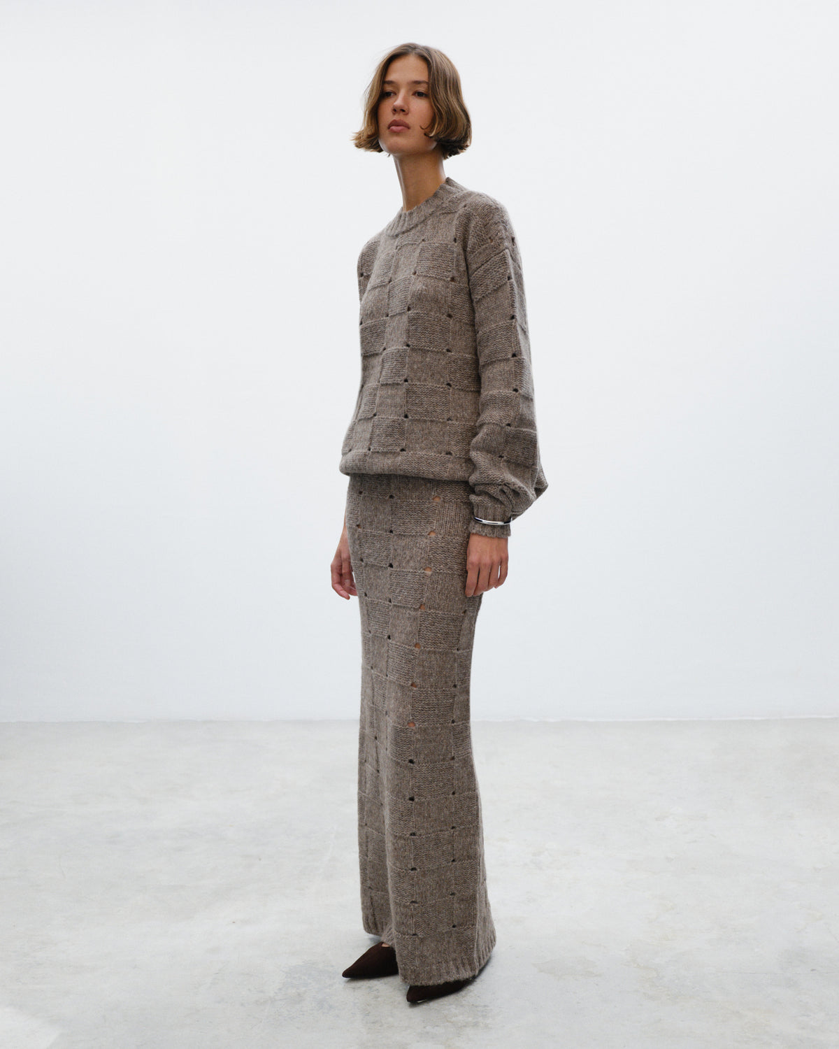 FLAVIE Basketwave Round Neck Sweater