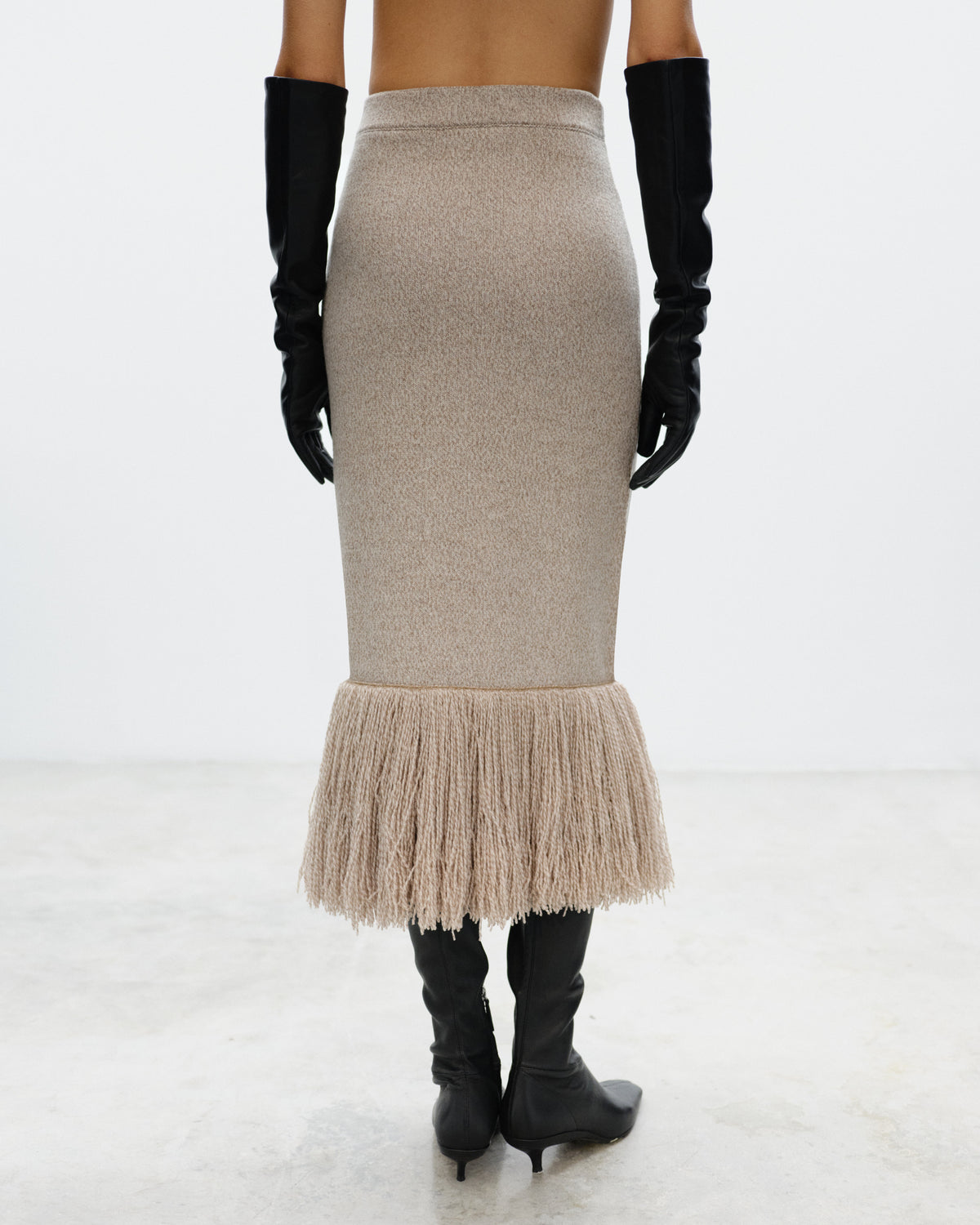 DELLA Long Skirt with Fringes