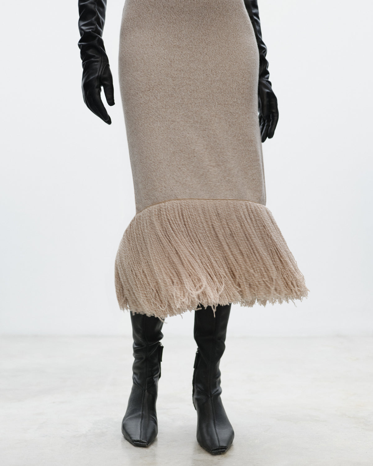 DELLA Long Skirt with Fringes