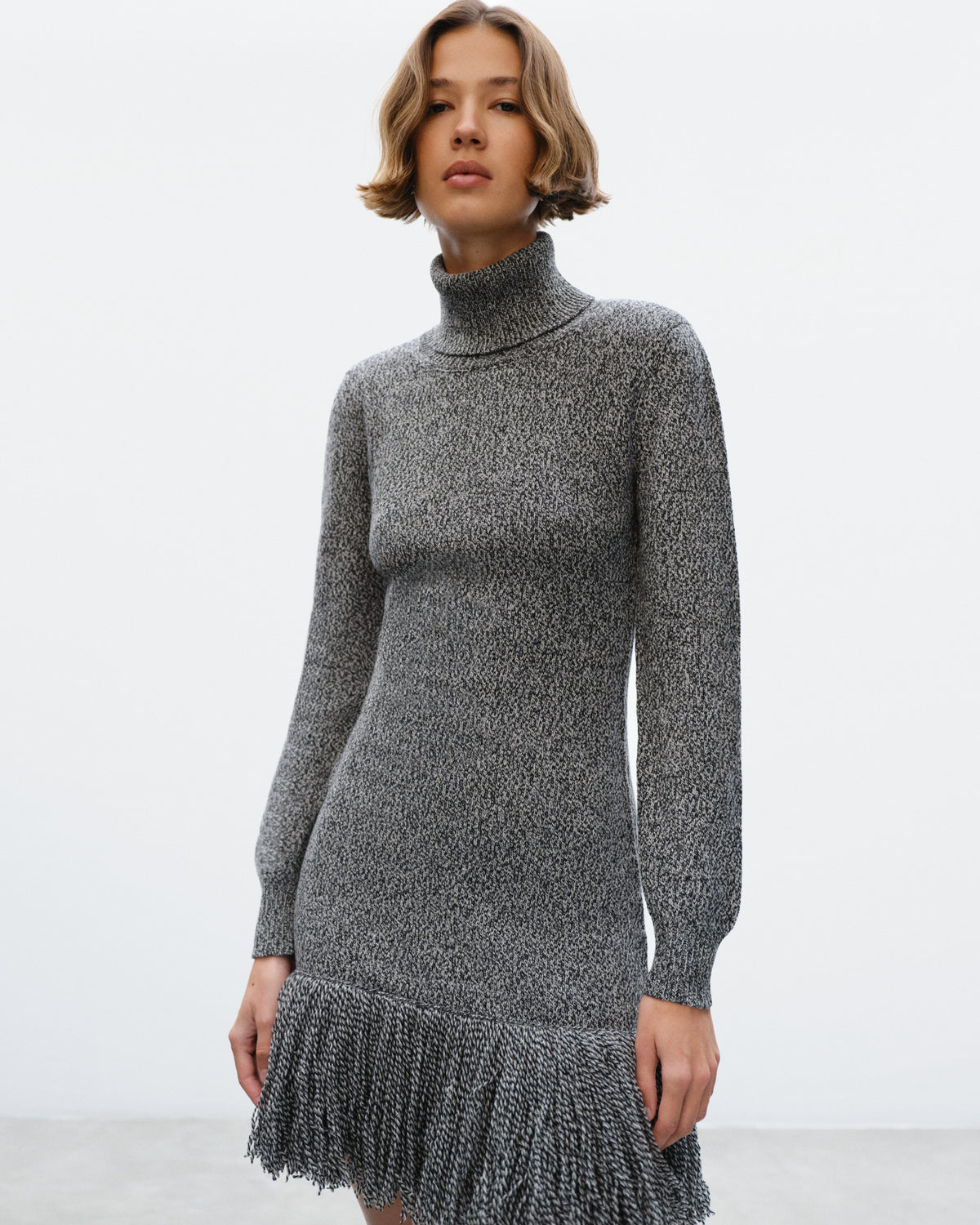 DOLLY Turtleneck Dress with fringes