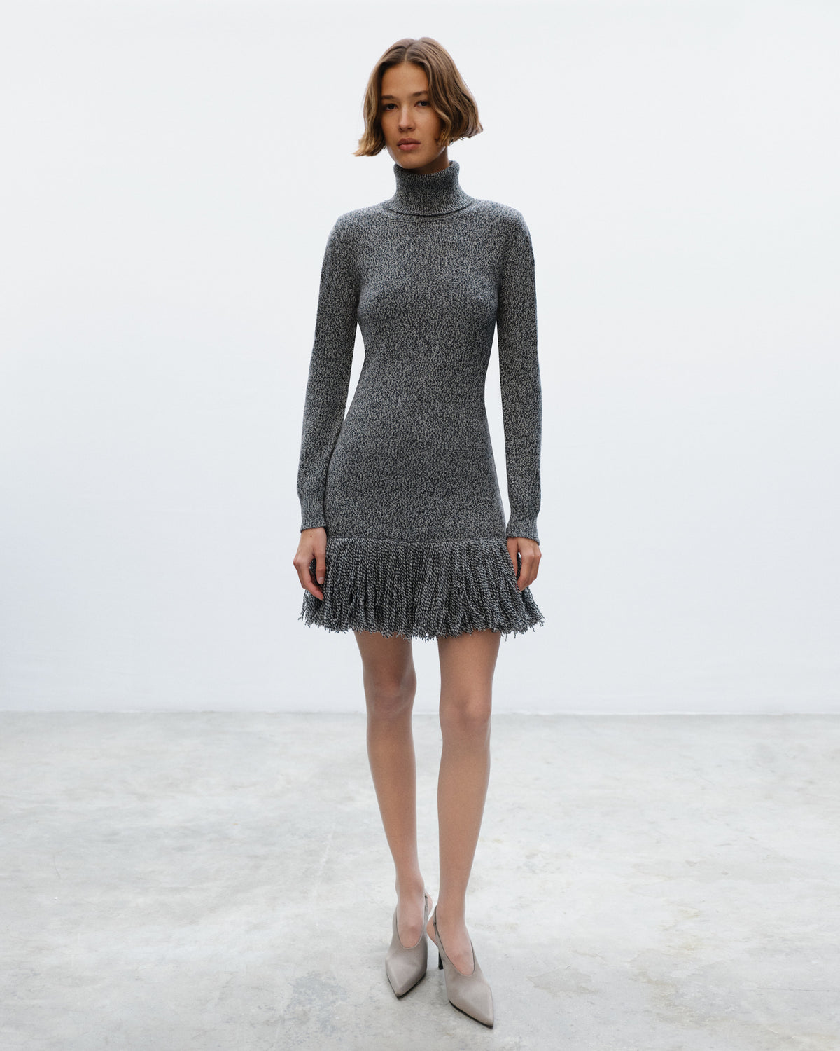 DOLLY Turtleneck Dress with fringes