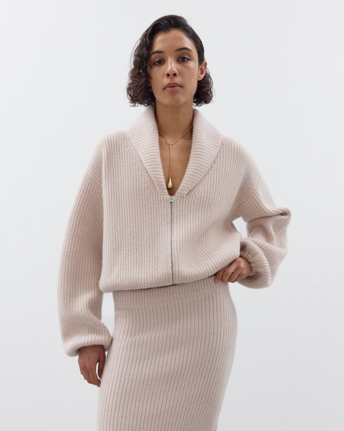 BETTIE Ribbed Bomber Cardigan