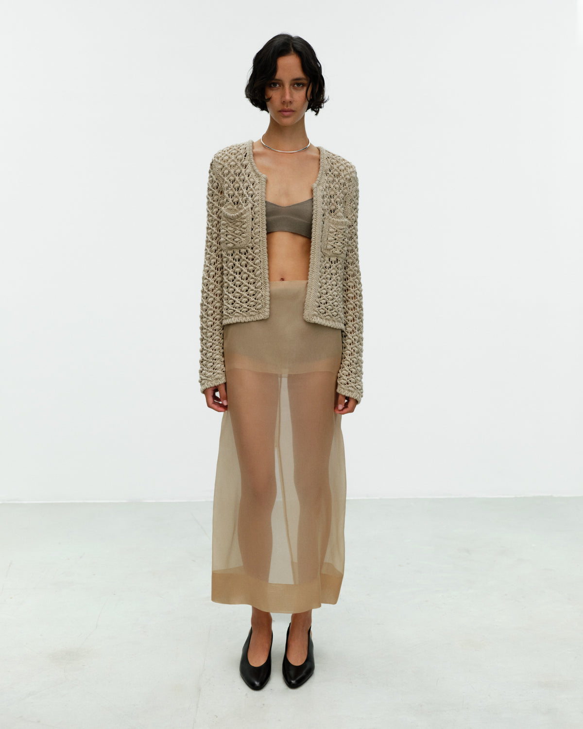 CARIN Round Neck Cardigan