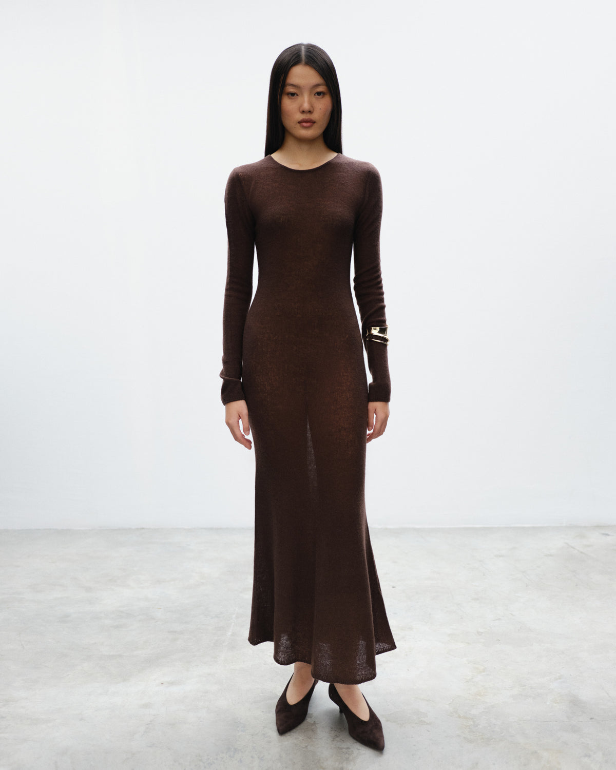 JANEL Round Neck Long Dress