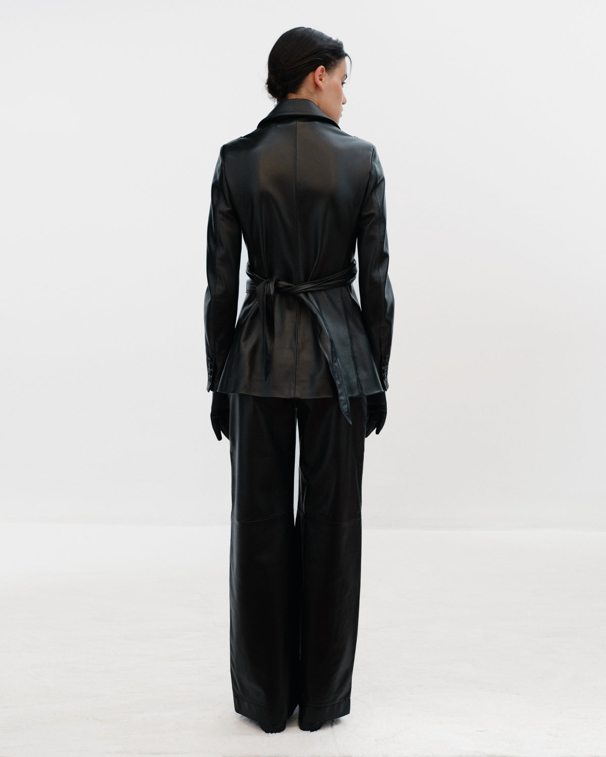 VANESSA Draped Jacket in Leather
