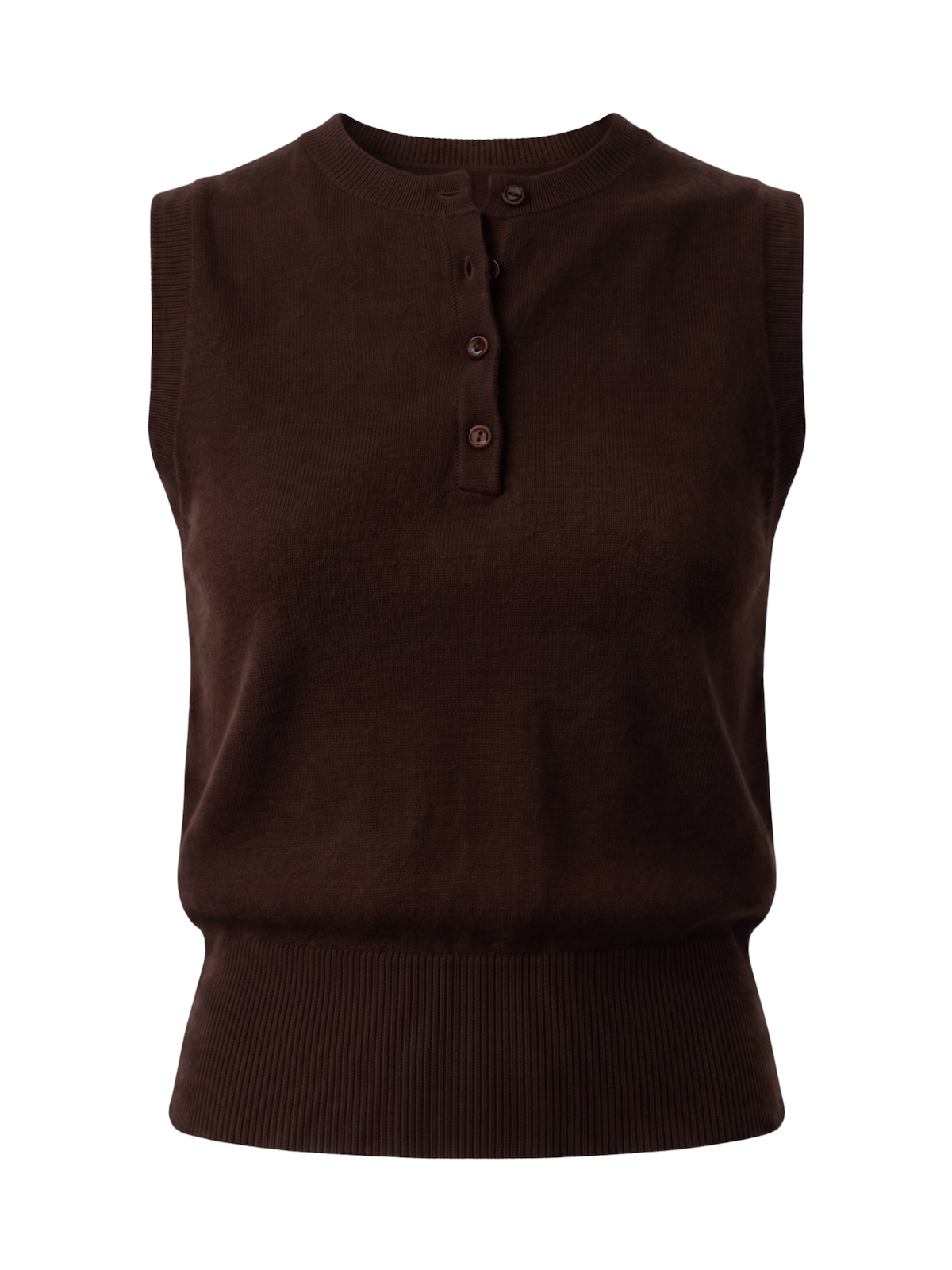 MARINE Sleeveless Henley Sweater