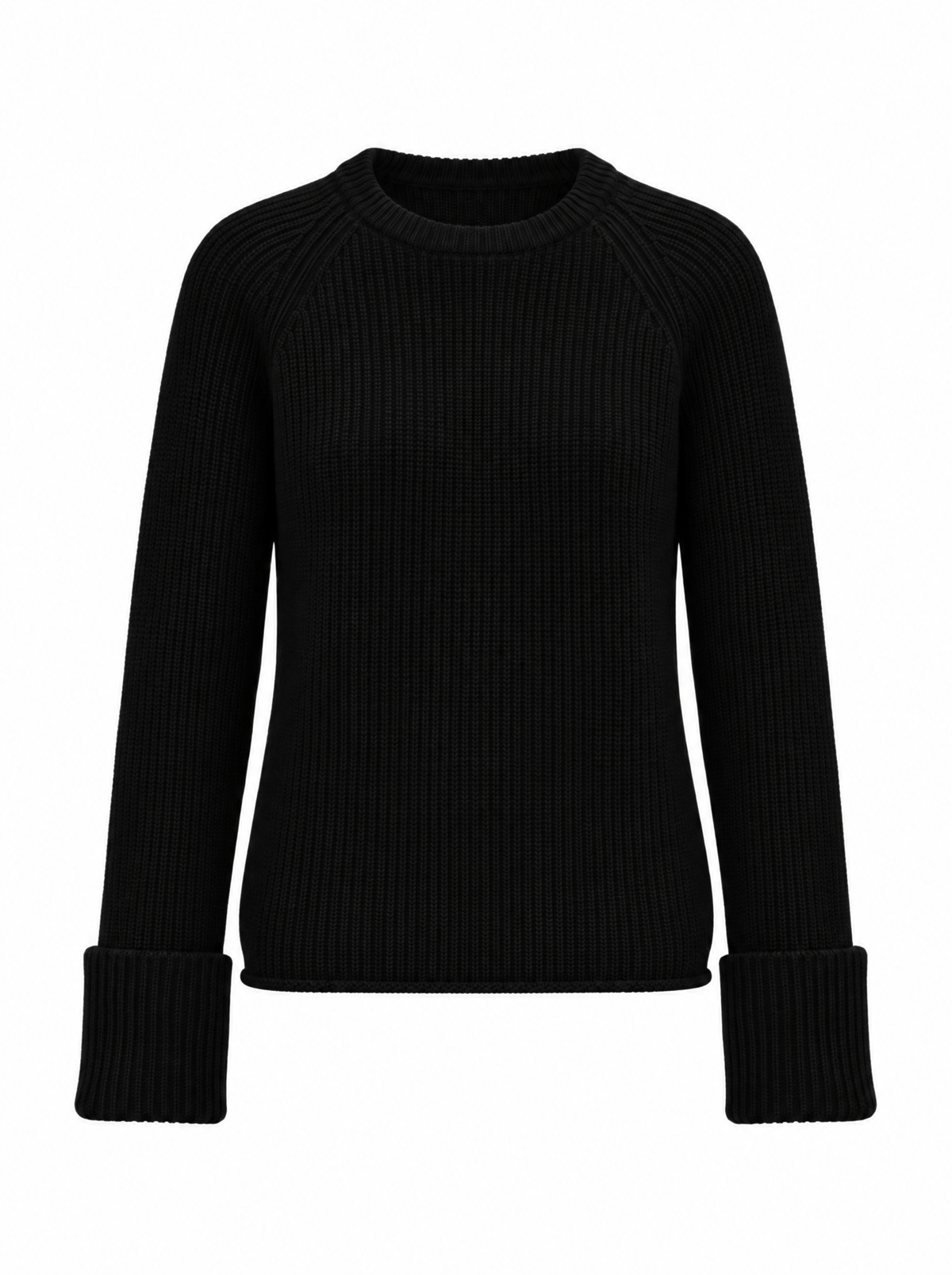 HAIDEE Ribbed Round Neck Sweater Black