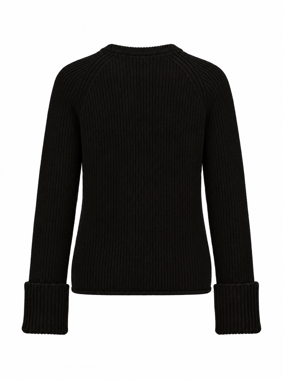 HAIDEE Ribbed Round Neck Sweater Black