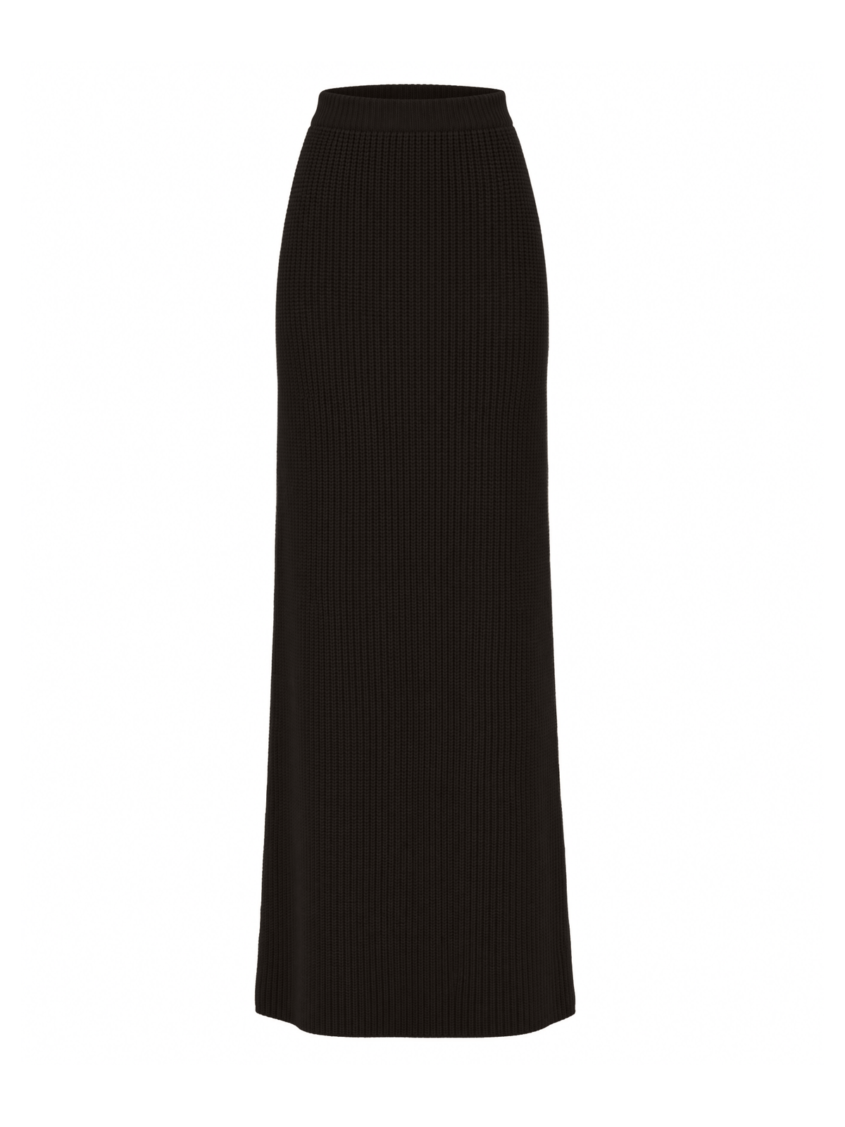 HARRIET Ribbed Long Skirt Black