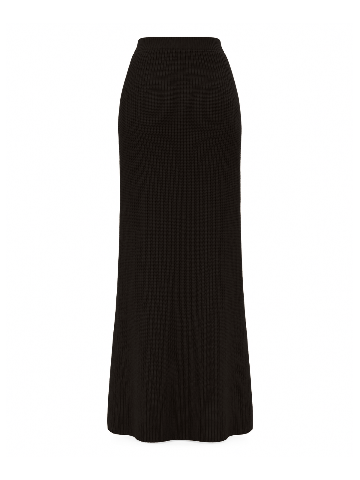 HARRIET Ribbed Long Skirt Black