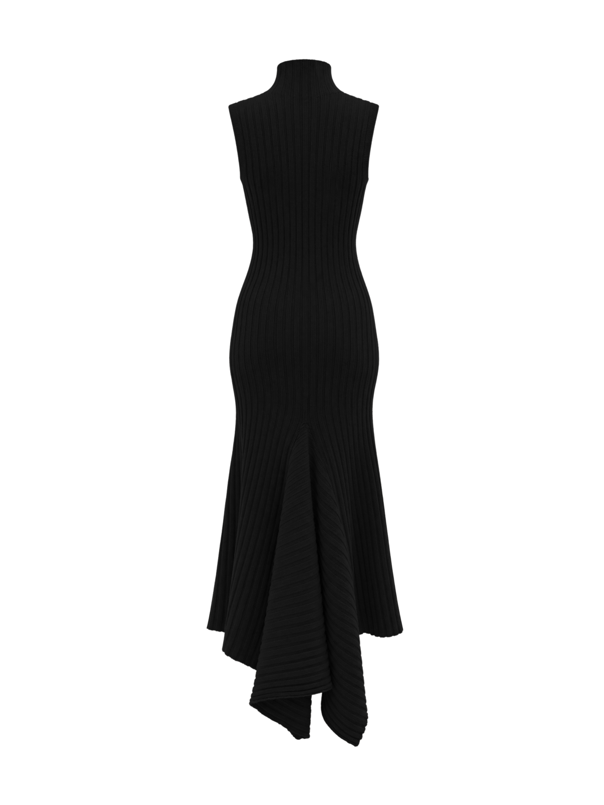 HELOISE Ribbed Sleeveless Long Dress Black