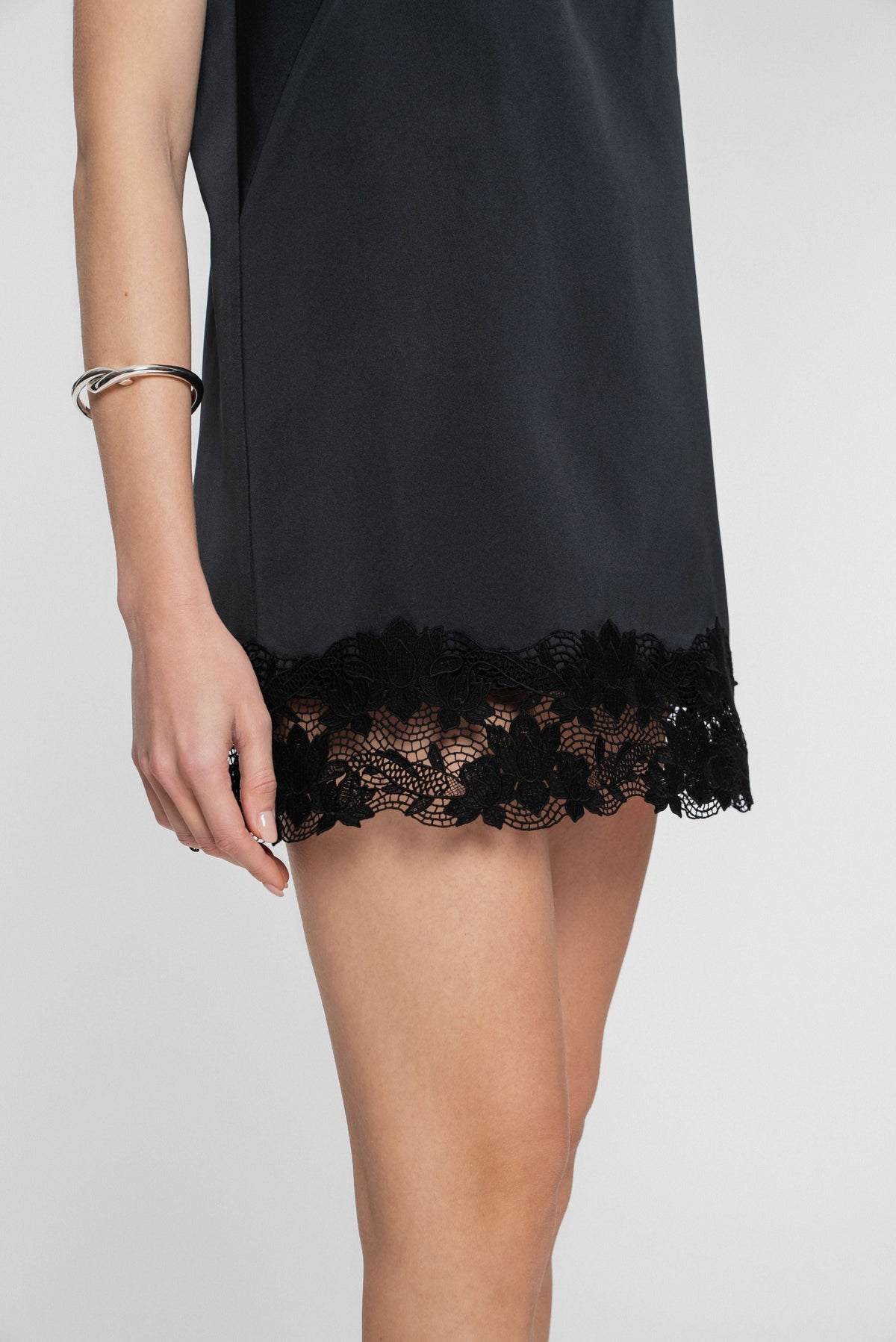 Dress with lace on bottom