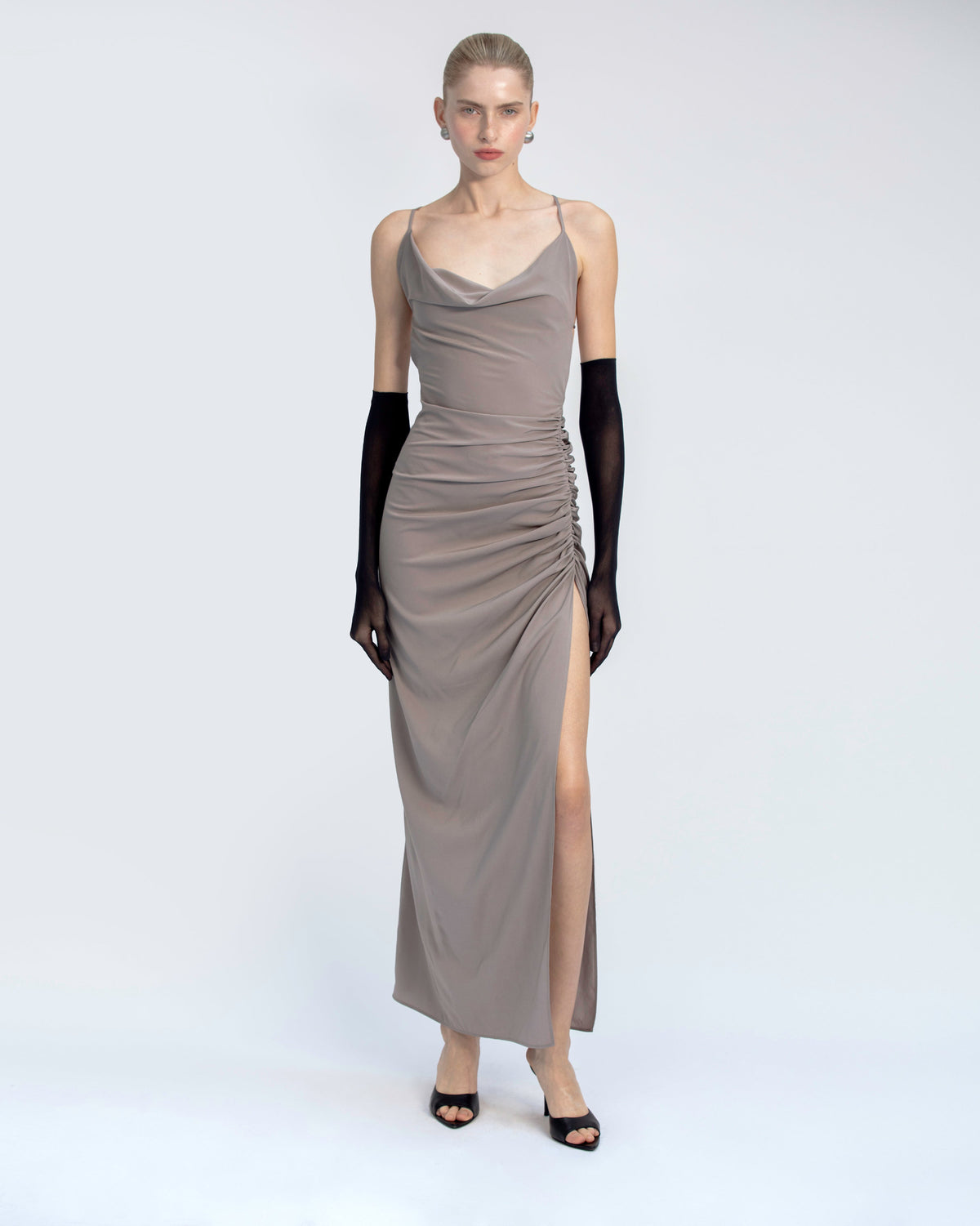Draped Dress in Light Cady