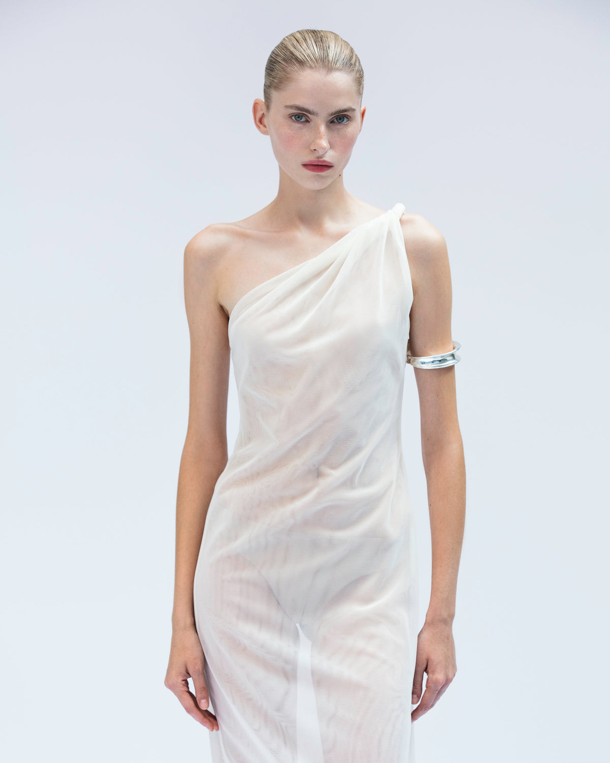 One-Shoulder Dress in Tulle
