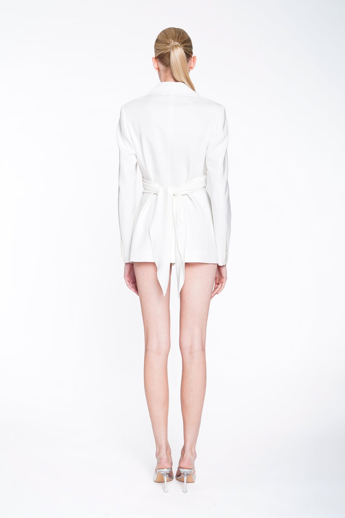 Draped jacket in Stretch Cady