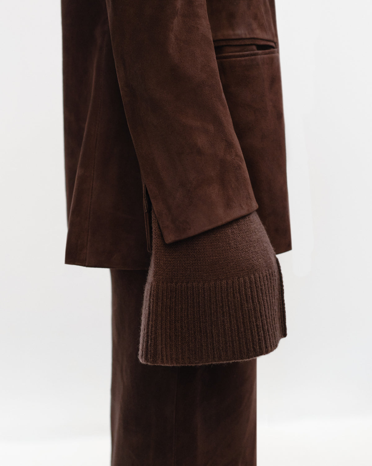 VERA Neckless Jacket in Suede