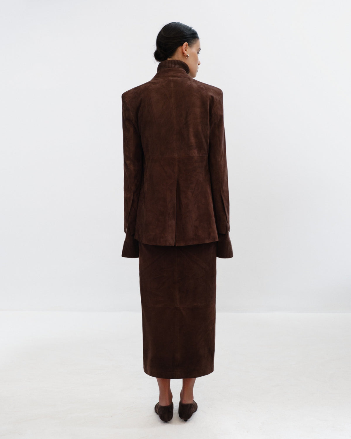 VERA Neckless Jacket in Suede