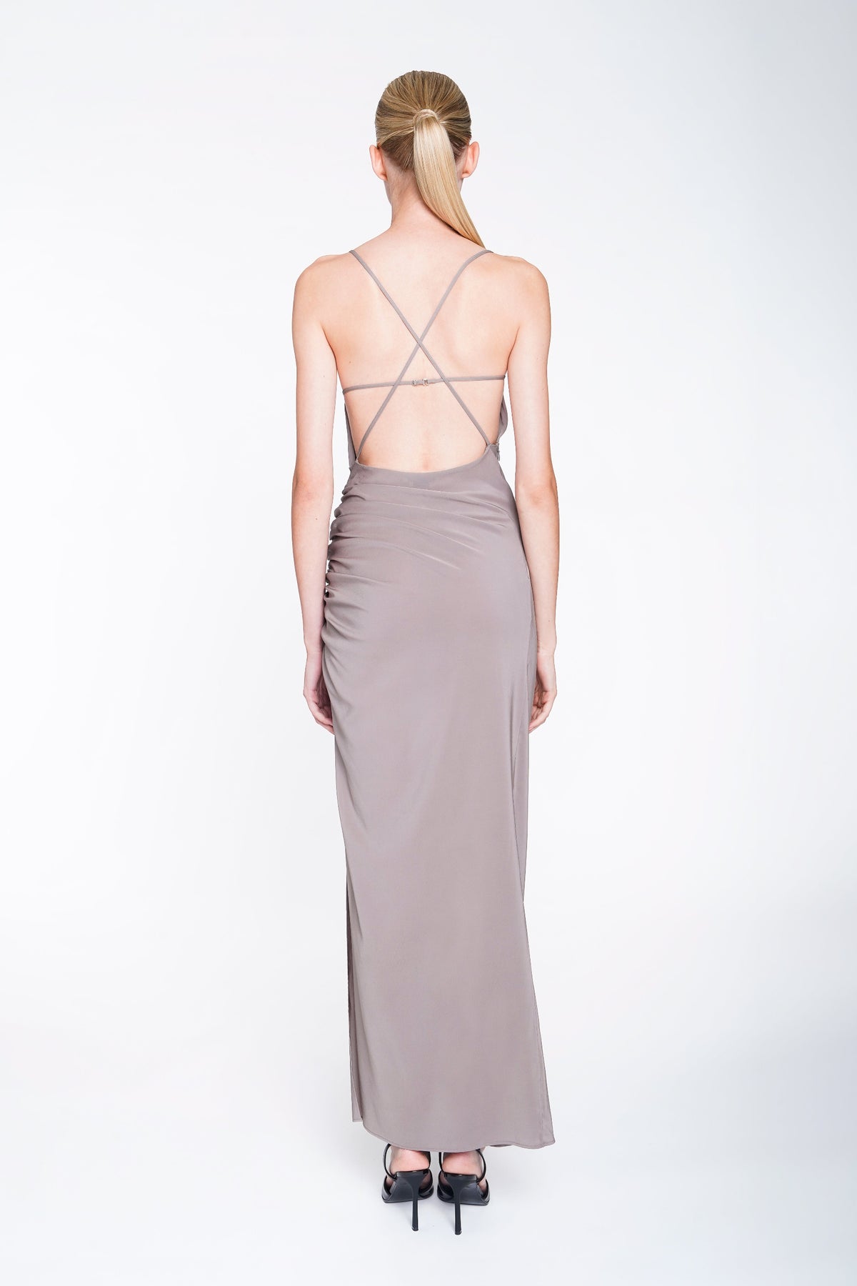 Draped Dress in Light Cady