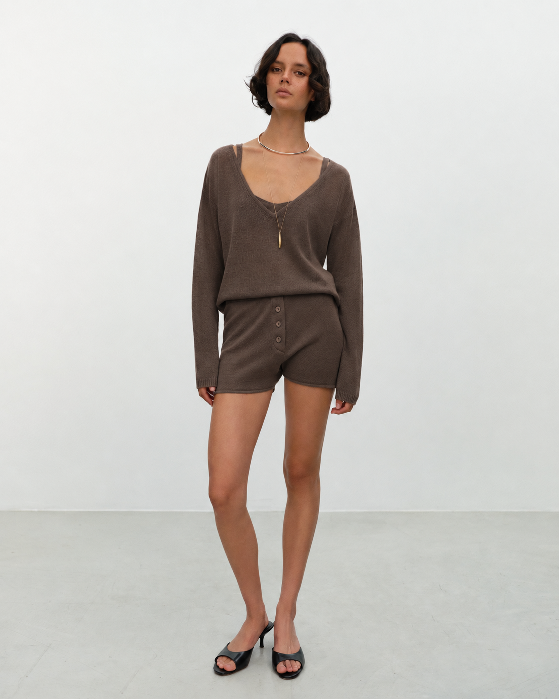 MARCY Cashmere V-Neck Boxy Sweater