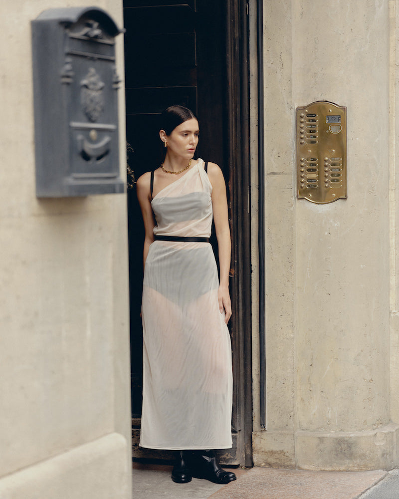 One-Shoulder Dress in Tulle