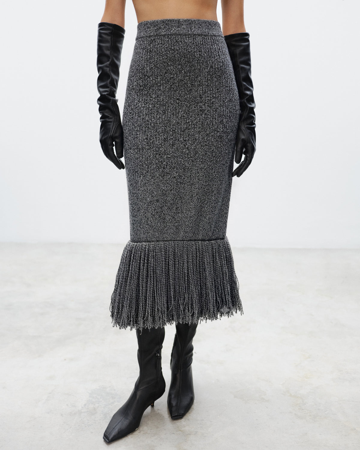 DELLA Long Skirt with Fringes