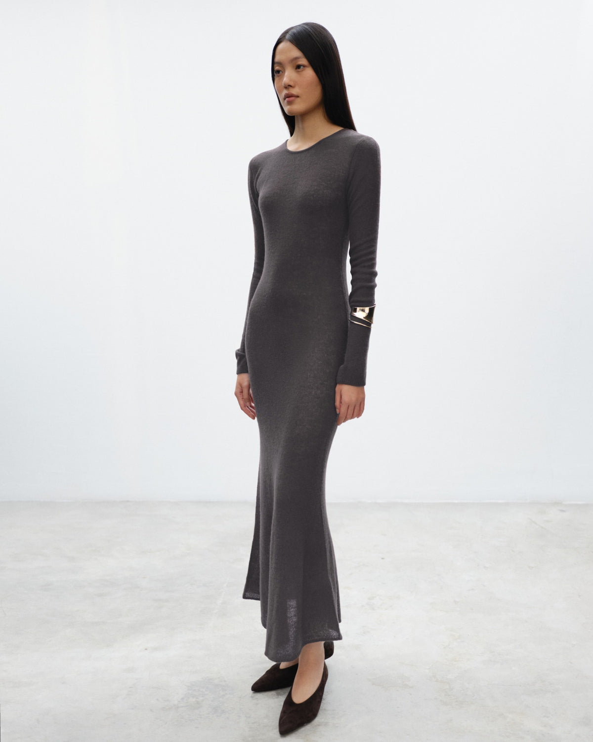 JANEL Round Neck Long Dress