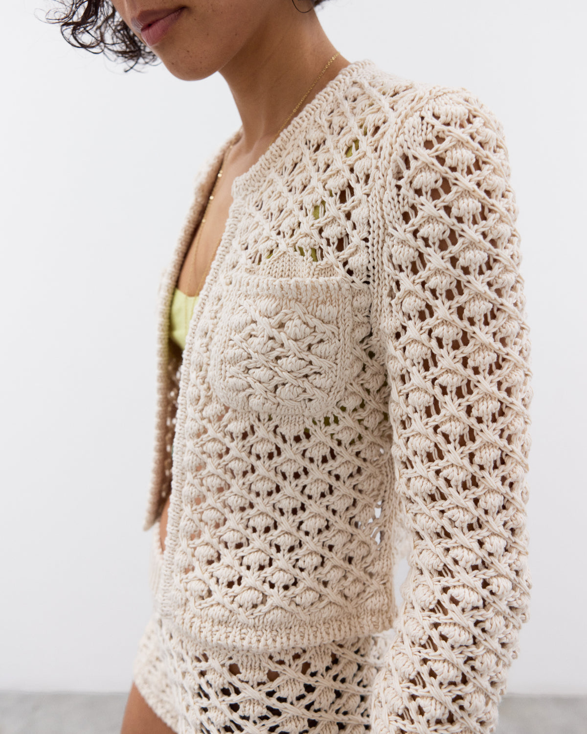 CARIN Round Neck Cardigan