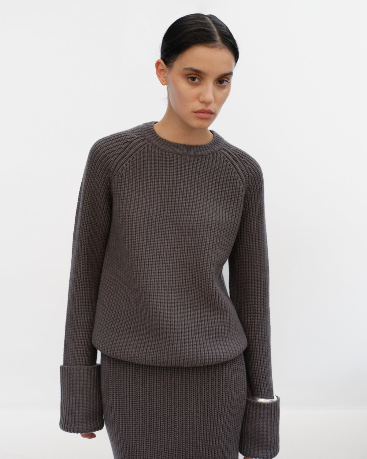 HAIDEE Ribbed Round Neck Sweater