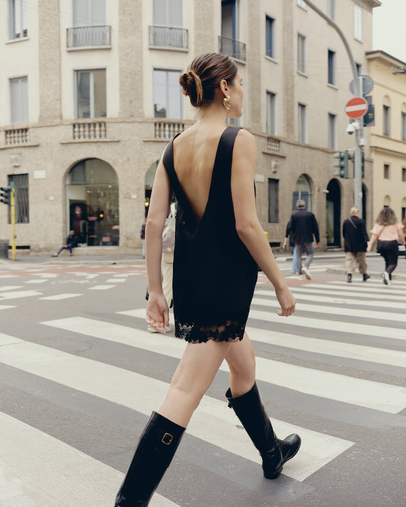 Dress with lace on bottom